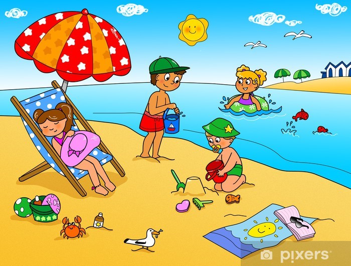 nalepky letni prazdniny deti si hraji na plazi.jpg