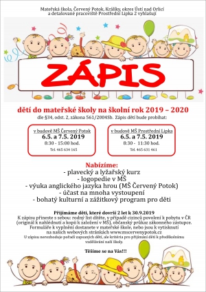 ZÁPIS DO MŠ 2024/2025